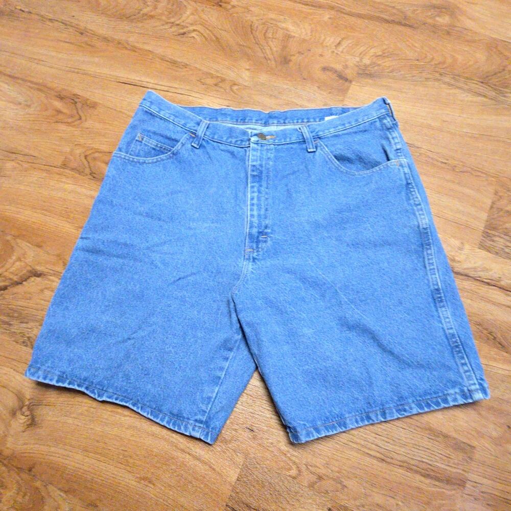 Vintage Wrangler Denim Shorts Blue Mens 38 Relaxed Fit Cotton Casual Summer Y2K